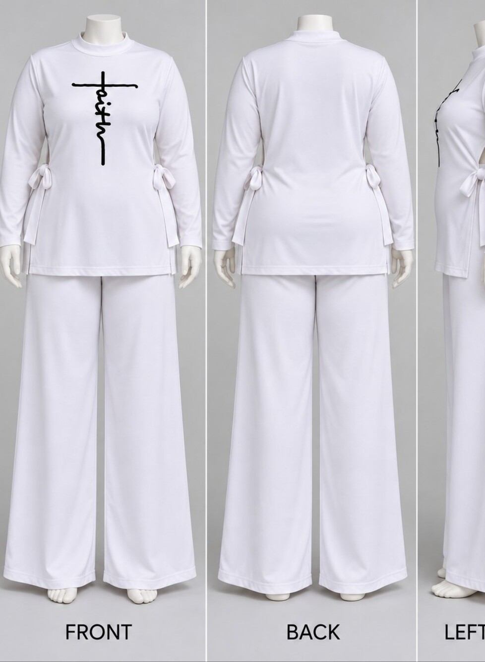 Women’s White Two-Piece Lounge Set with Script Logo